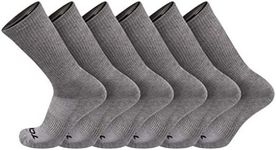 TCK 6 Pair Work & Athletic Crew Socks with Dry IQ Technology for Men & Women (Grey, Large)