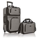 U.S. Traveler Rio Rugged Fabric Expandable Carry-on Luggage Set, Grey, 2 Wheel, Rio Rugged Fabric Expandable Carry-on Luggage Set