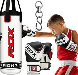 RDX Kids Punching Bag 2FT with Punch Gloves, Heavy Filled Boxing Set, Non Tear Maya Hide Leather Junior Hanging Bag, Kickboxing MMA Grappling Muay Thai Taekwondo Karate BJJ Workout Training