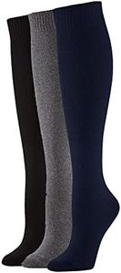 HUE Women's Flat Knit Knee High Sock, New Graphite Heather, One Size