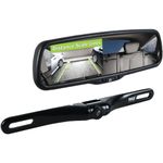 Pyle Backup Car Camera Rear View Mirror Screen Monitor System with Parking & Reverse Safety Distance Scale Lines, OEM Fit, Waterproof & Night Vision, 170° Angle Adjustable, 4.3" LCD Display-(PLCM4550)