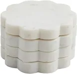 Mud Pie Scallop Marble Coaster Set,