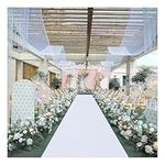 Gdmokle White Aisle Runners for Weddings, 2mm Thickness Polyester Aisle Floor Carpet Runner, Non-slip Runway Rug Runners for Church Party, Outdoor or Indoor Decoration (Size : 1mx10m/3.3ftx33ft)