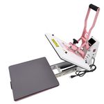 BetterSub 15x15 Inch Digital Heat Press Machine, Clamshell Sublimation Transfer Printer for T-Shirts, 1000W Professional Heat Press with Slide-Out Tray & Adjustable Pressure (Pink)
