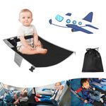 Guredxmo Toddler Airplane Bed, Portable Toddler Airplane Seat Extender Aeroplane Bed for Children, Portable Airplane Foot Hammock, Toddler Flight Travel Essentials(Black)