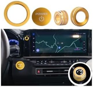 Tyifxom for Toyota Camry LE/SE/XLE/XSE 2025 2026 Accessories, Aluminum Volume Adjuster, Mirror Knob Cover, Engine Start Button Cover/Ring (4pcs) (Gold)