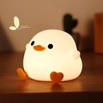 Emmanoth Cute DoDo Duck Night Light Lamp, Silicone Dimmable Baby Toddler Nightlight, Touch & Rechargeable Bedside Lamp for Kids Girls & Boys