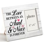 Zauly Gifts for Aunt Wood Picture Frame, Auntie Gifts From Niece, Aunt Gifts for Birthday Christmas Mother's Day, Aunt and Niece Picture Frames, 4x6 Inches Photo