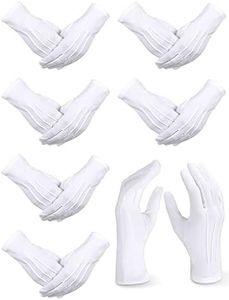 SATINIOR 6 Pairs White Gloves Uniform Gloves Parade Costume Gloves for Police Server Funeral Formal Tuxedo Guard, White