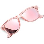 KANASTAL Pink Sunglasses Womens Polarised Mens Pink Mirrored Womens Square Pink Mirror Ladies Polarized Vintage Coloured uv - Pink Frame Pink Lens