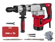 iBELL DH20-30 Heavy Duty Demolition Hammer, 1300W Copper Armature, 16J Impact Energy, 3700 BPM, 17mm HEX Chuck, 6.2Kg, Anti-Vibration Handle, Red/black BMC Box, 6 Months Warranty