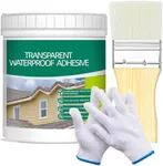 Qiveaory 500G/18Fl.oz Transparent Waterproof Coating Invisible Waterproof Agent Set with Indoor&Outdoor Insulating Sealant with Wooden Brush Cut Resistant Work Gloves