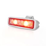 Marine Boat Deck Light: Yacht LED Spreader Flood Lamp, Red and White Modes, Waterproof Exterior Dock Lights for Fishing Boats and Catamarans - IP67, DC 10-30V, Stainless Steel Bracket, White Housing