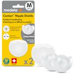 Medela Contact Nipple Shields - BPA free, made from ultra-thin soft silicone, includes 2 shields and case, 20 mm, medium