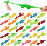 30 Pcs Slingshot Dinosaur Finger Toys, catapult toys as fun as slingshot chicken, cute shapes, more colors, Great for Flying Games and Party Favors.