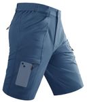 TACVASEN Fishing Shorts Men Golf Shorts Men Slim Mens Shorts with Zipper Pockets for Men Cargo Hiking Shorts Stretch Water Resistant Quick Dry Blue Grey