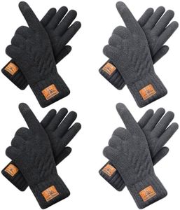 Winter Gloves for Men and Women,4 Pairs Warm Wool Knit Touchscreen Gloves