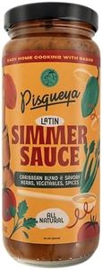 PISQUEYA Latin Simmer Sauce - All Natural Caribbean Blend, Plant Based, Dairy Free, No Sugar Added, Aji Gustoso Pepper, Dominican Oregano, Tomato, Stew Base, 12.5oz
