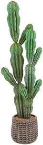 Keeplush Artificial Cactus Plants Outdoor, 4ft Large UV-Resistant Fake Cacti Plant with Brown Pot, Faux Floor Desert Plant for Home Office Hotel Indoor Patio Balcony or Garden Decor