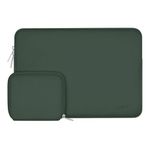 MOSISO Laptop Sleeve Compatible with MacBook Air/Pro, 13-13.3 inch Notebook, Compatible with MacBook Pro 14 inch M3 M2 M1 Chip Pro Max 2024-2021, Neoprene Bag with Small Case, Midnight Green