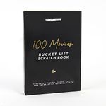 Gift Republic Bucket List Scratch Off Book|100 Movies To Watch Scratch Off|Personalisable Memory Journal,Black,Medium