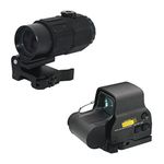 558 Green & Red Dot Reflex Scope and G45 5X Magnifying Glass Combo, Optical Holographic Hybrid Sight with G45 Magnifier, Quick Release Rollover Multiplier, for 20mm Rail Mount (Black)