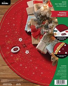 Bucilla, Holiday Elegance, Felt Applique Christmas Tree Skirt, 43"