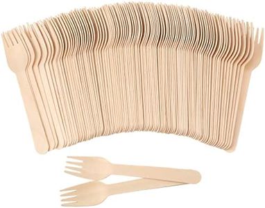 1000 Pcs Disposable Wooden Forks, Wood Sporks, Wooden Silverware, Disposable Wooden Cutlery Utensils for Food Cake Ice Cream Dessert Eating Party Camping Wedding, 6.3 Inches