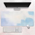 Saikvi Large Gaming Mouse Pad with Stitched Edges, Minimalist Topographic Map Desk Mat, Extended XL Mousepad with Anti-Slip Base, Cool Desk Pad for Keyboard and Mouse