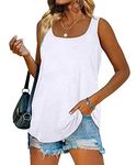 iChunhua Ladies Vests Summer Plain Sleeveless Long Going Out Tank Tops T Shirt White XX-Large