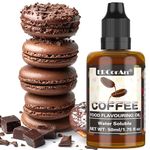 Coffee Food Flavouring Oil - Concentrated Candy Flavouring liquid, Natural Coffee Flavouring for Drinks, Baking, Yoghurt, Cooking, Soap Making, Cosmetics -50 ml