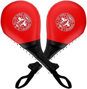 Frcctre 2 Pack Taekwondo Kick Pads, Durable Striking Kick Pads, Kicking Target Pads Punching Paddles for Tae Kwon Do Karate Kickboxing Martial Arts Training, 15 x 7.5, Red