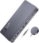 AV Access Docking Station KVM Switch 2 Monitors 2 Laptops, 4K KVM Switch Dual Monitor, 100W PD for Each PC, 1G Ethernet, EDID Emulation, Ideal for Home Office & Gaming