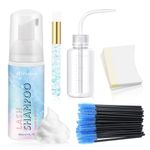 Lash Shampoo for Lash Extensions Eyelash Cleaner Kit 60ml+Rinse Bottle+Brush Lash Wash Lash Cleanser Eyelash Extension Eyelash Shampoo Eyelash Wash For Extensions For Salon and Home Use by Obeyalash