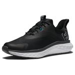 FootJoy Men's FJ Quantum Golf Shoe, Black/Black/White, 8 Wide, Previous Season Style