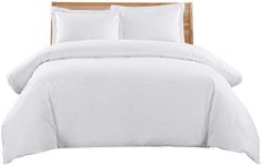 Royal Tradition Heavyweight Flannel, 100-Percent Cotton Full/Queen 3PC Duvet Cover Set, Solid White, 170 GSM