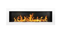 Bio Ethanol Fire BioFire Fireplace Modern 1200 x 400 White Wall - Mounted Alcohol Fireplace