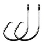 Inline Circle Hooks Saltwater, 100pcs Saltwater Fishing Hooks High Carbon Steel Fish Hook Straight Eye Octopus Hook for Catfish