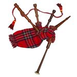 New Baby Mini Bagpipe Toy Playable Beginner Rose wood Royal Stewart Cover & Cord Free 2 Reed