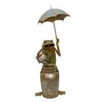 Melrose Iron Frog with Umbrella Fountain with Green and Brown Finish 82231DS