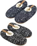 DICUIRD Mens Slipper Socks With Non Skid Bottoms, Warm Slipper Socks With Grippers For Men, Fuzzy House Slippers, Navy New&black New, 7-9.5