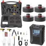 SUMK 2025 Universal Tire Repair Kits for Tesla Model 3/Y/X/S Accessories, Built-in Wireless Tire Air Pump Set and 4 PCS Jack Pads for Tesla New Model Y Juniper [Not Fit Austin Built Model Y]