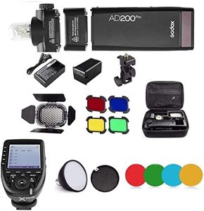 Godox AD200Pro Flash with Xpro-N Flash Trigger 200Ws 2.4G, 1/8000 HSS, 500 Full Power Flashes, 0.01-2.1s Recycling, Bare Bulb/Speedlite Fresnel Flash Head with BD-07, AD-S11, AD-S2, AD-S15