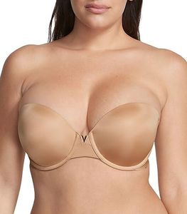 Victoria's Secret Sexy Illusions Uplift Strapless Push Up Bra, Padded Bra, Adjustable Straps, Smoothing Bra, Strapless Push Up Bras for Women, Beige (34D)