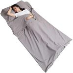 Sleeping Bag Liner 210 x 75 cm, Portable Lightweight Travel Sleeping Bag With Pillow Slot Camping Sleep Bag for Camping Hostels Picnic Hiking