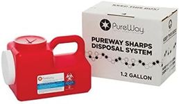 MailBack 1.2 Gallon PureWay Sharps Container Disposal System - [PrePaid Return Label Included] for Home, Travel, Professional, and Personal Use