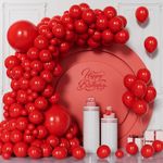 Unisun Red Balloons, 130Pcs Red Balloon Garland Arch Kit, 5/9/10/12/18 Inch Red Balloon for Boys Men Women Girls Wedding Birthday Eagagement Christmas Party Anniversary Proposal Decorations