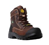 Tiger Face Safety Men's Waterproof CSA Steel Toe Leather Work Boots 7666, Brown Size 11