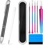 8 Pieces Pin Pen Weeding Tool, Craft Vinyl Weeding Tool Kit, Includes Air Release Pen, Vinyl Squeegee, Vinyl Tweezers Weeders for Lettering, Cutting, Splicing