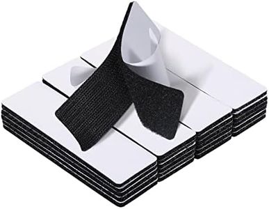 JUMINIZ 20 Sets 1x4 Inch Hook and Loop Fastener Strips with Adhesive Heavy Duty Double Sided Sticky Picture Hanging Wall Mounting Tape for Home and Office Use, Black